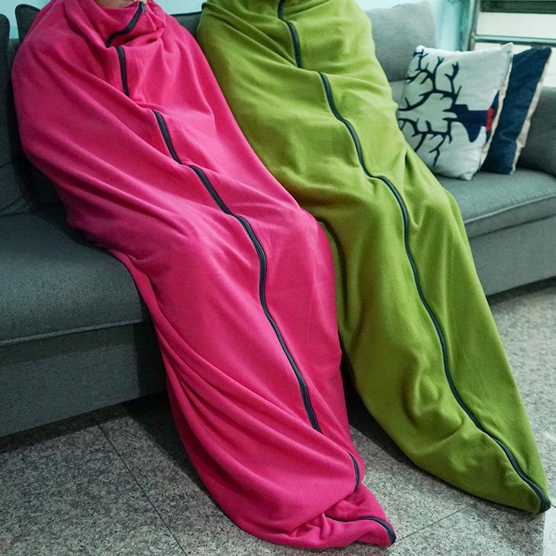 All-Season Outdoor Fleece Sleeping Bag Liner & Blanket, Warm and Anti-Dirty