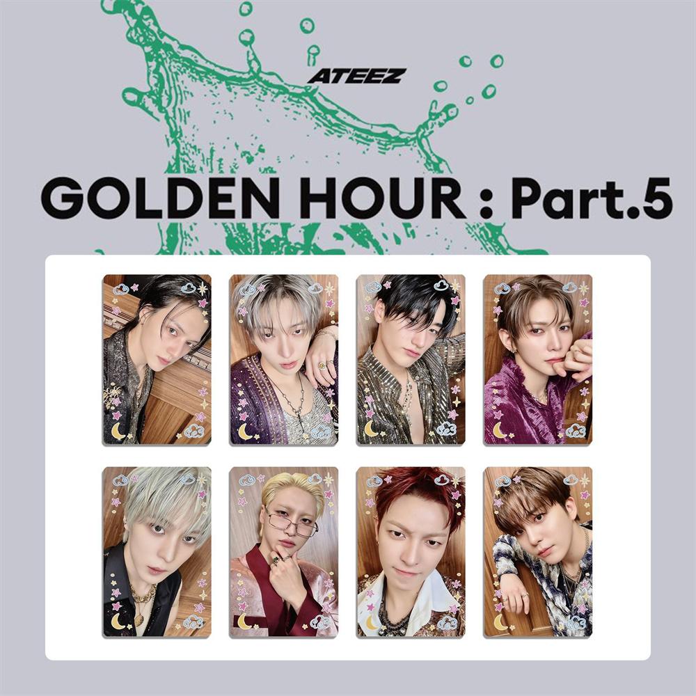 ATEEZ GOLDEN HOUR PART 5 MIGHTEEZ POP -UP Lomo Cards Hongjoong Yunho Seonghwa Yeosang MINGI San HD Photocards Fans Commemoration