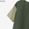 ZANZEA Women Half Sleeve Blouse and Loose Wide Leg Pants Casual Two Piece Suit Sets