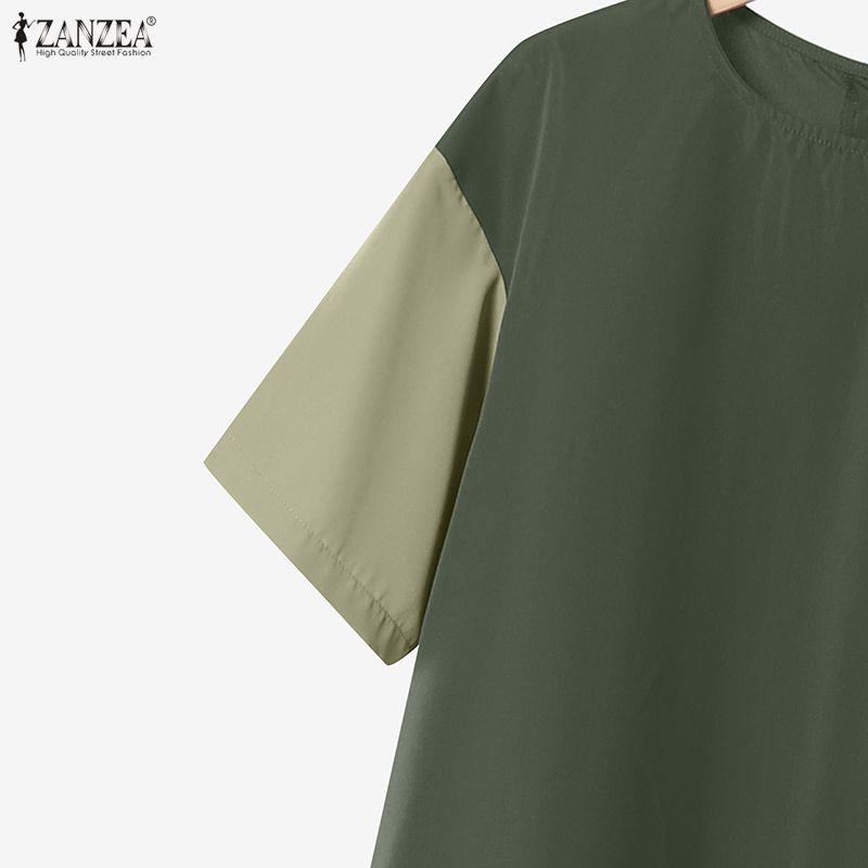 ZANZEA Women Half Sleeve Blouse and Loose Wide Leg Pants Casual Two Piece Suit Sets