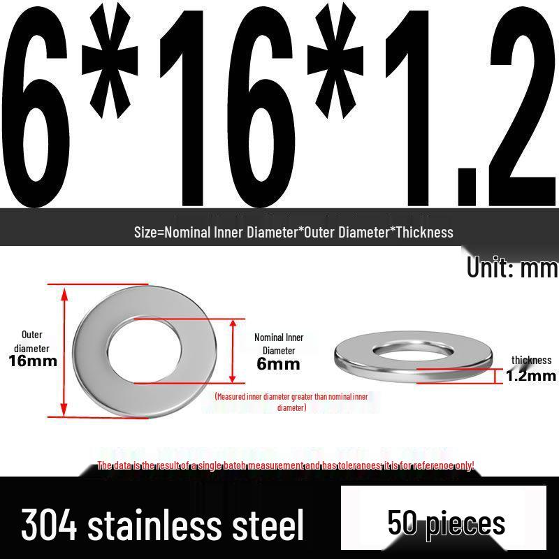 Thickened 304 Stainless Steel Flat Washer Spacer (M2-M36)
