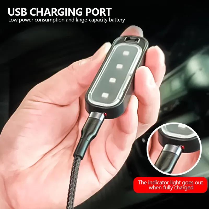 Wireless RGB Car Door Welcome Light Auto LED Decoration Ambient Lamps USB Charging Door Light Safety Anti-collision Signal Lamp