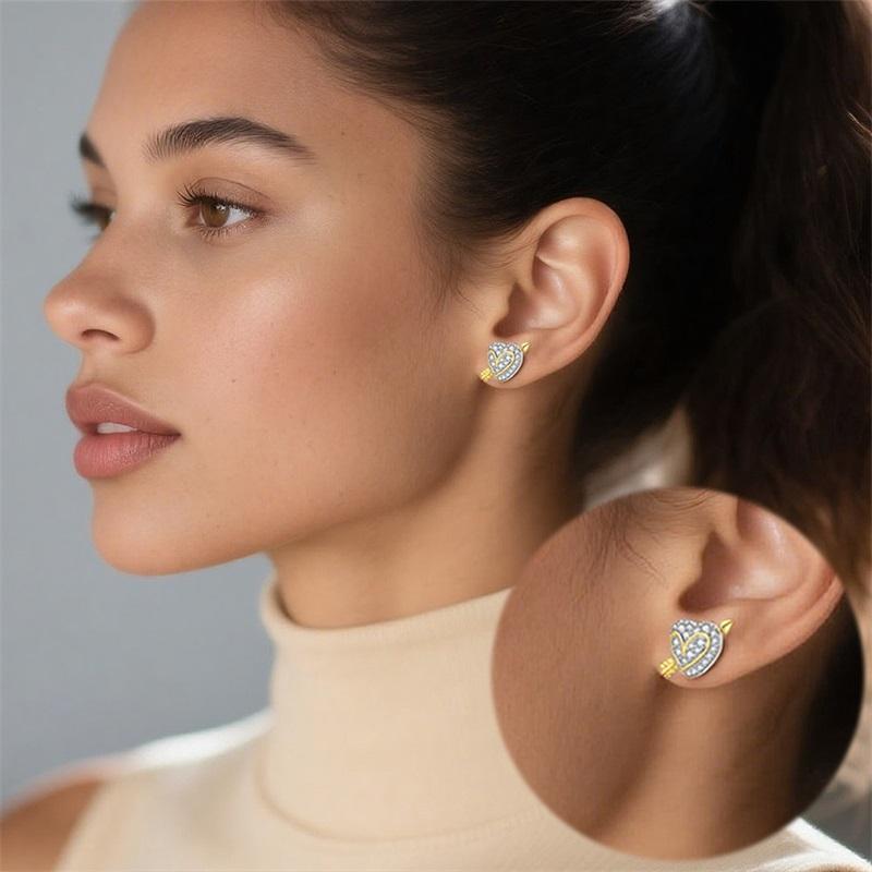 New 925 Silver Love Bow And Arrow Women Earrings Brilliant Wedding Engagement Star Earrings Jewelry Gift