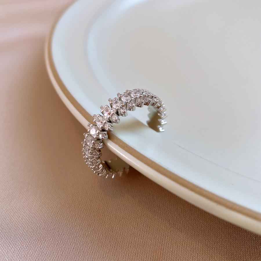 5A Grade Zircon Bauhinia Pattern Open Ring - Luxurious, Versatile, Exquisite Jewelry for Women