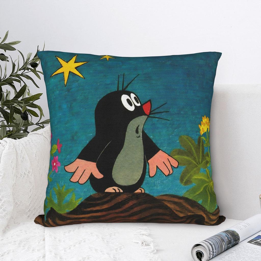 Mole Krtek Little Maulwurf Cartoon Pillowcase Printed Polyester Cushion Cover Decor Pillow Case Cover Home Square 40*40cm