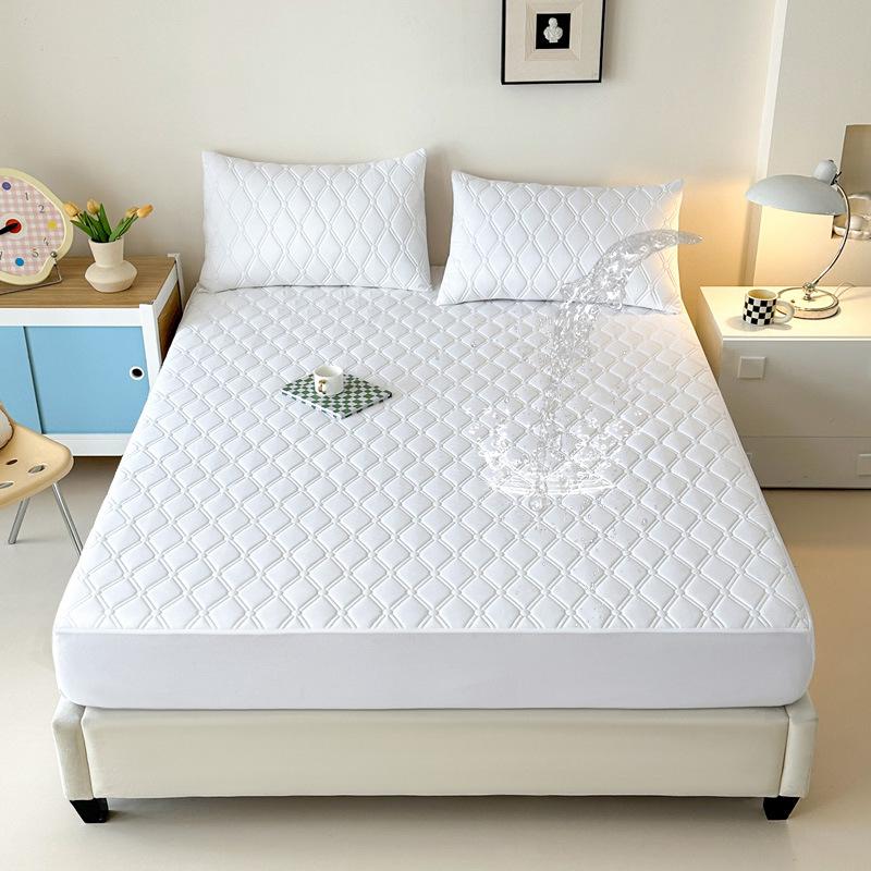 Waterproof Solid Color Fitted Mattress Protector Cover