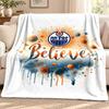 Edmonton Oilers blanket Flannel Blanket Soft Cozy Plush Throw for Sofa Bed Lightweight Home Decoration Outdoor camping