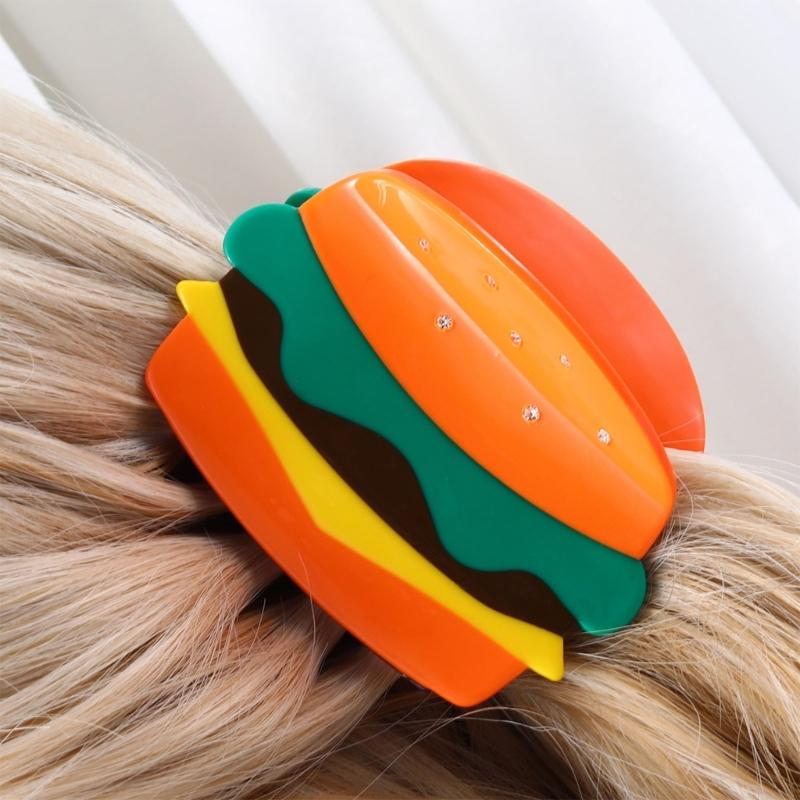 Hamburger Shape Claw Clips Cute Cartoon Food Hair Jaw Clip Acetate Strong Hold Barrettes Thick Thin Hair Styling Tool