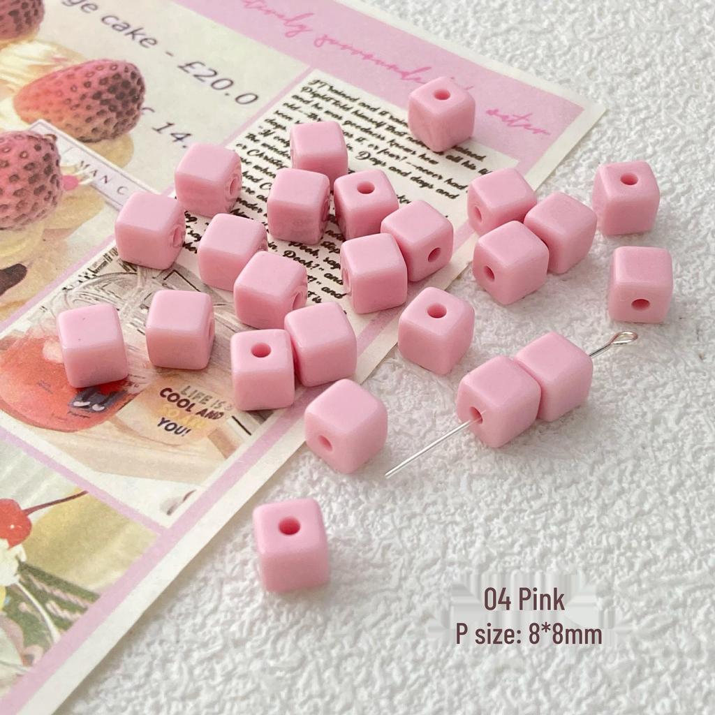 Solid Color Square Acrylic Beads: DIY Jewelry, Phone Chains, Hair Clips & Earrings Accessories