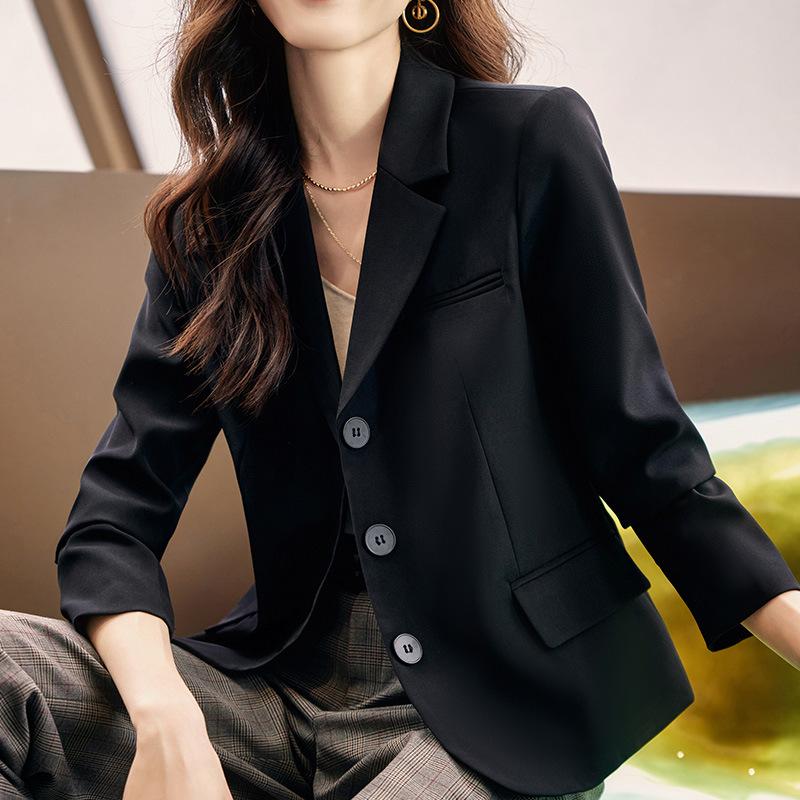 

Кофейный маленький пиджак для женщин зимой новый стиль маленький тонкий профессиональный пригородный костюм верх 2XL