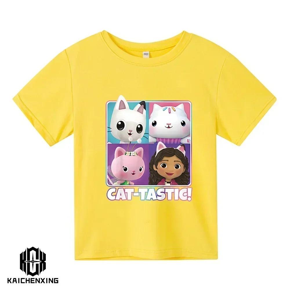 Cute Gabbys Doll House Cartoon Kids T-Shirts 2026 Summer Short Sleeve Children Tops for Girls And Baby Boys Funny Clothing