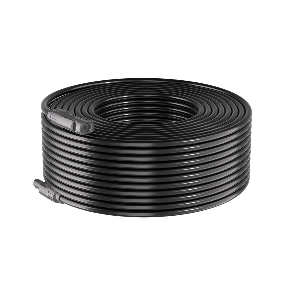 Solar Panel Extension Cable, 19.81M Black + 19.81M Red, 10 AWG (6 mm²), Solar Panel Wire with Female and Male Connectors, IP67 Waterproof PV Tinned