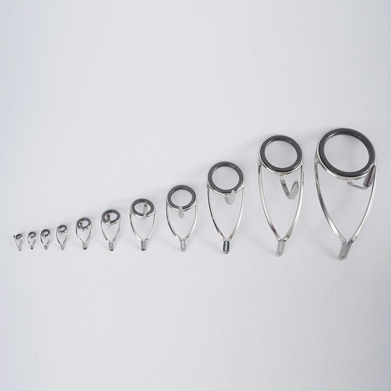 304 Stainless Steel Ceramic Right Ear Eyelet Double-Cornered Edge Guide Wire Ring for Fishing Rod Modification