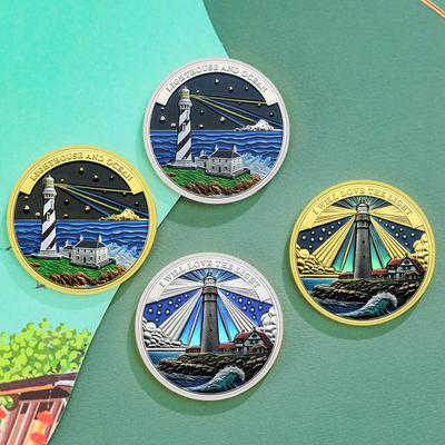 Lighthouse Ocean Coin Metal Collectible Coin Inspiring Long Voyage Travel Souvenir Coin