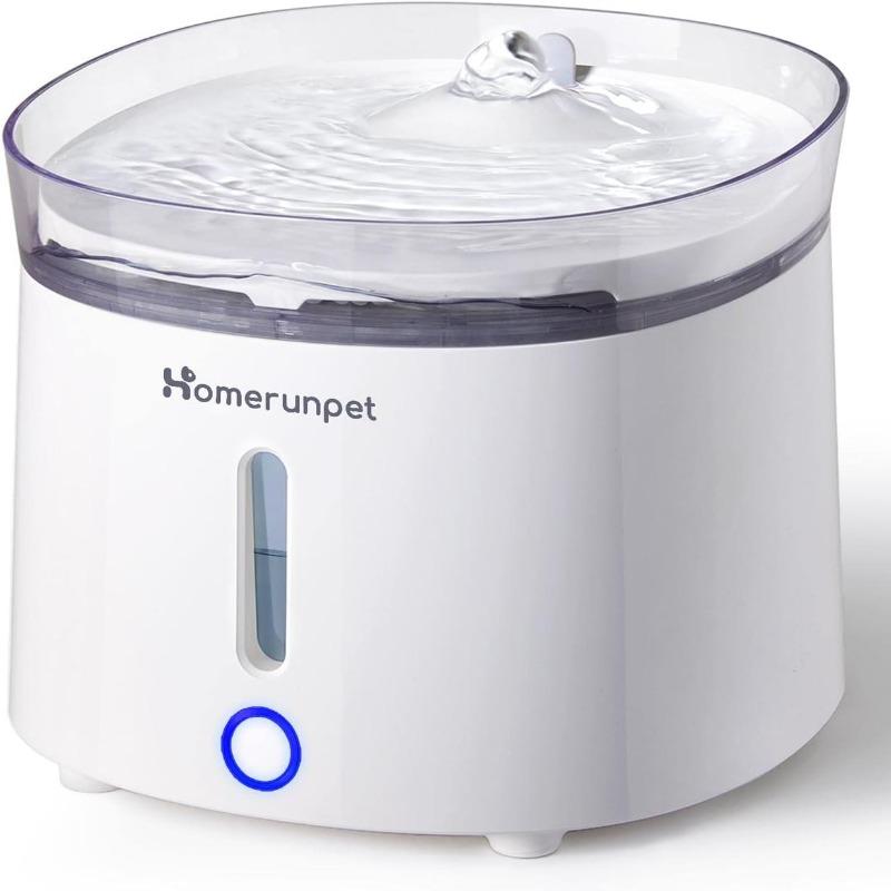 

HomeRunPet Silent Cat Water Fountain, 68 oz/2L, Pet Fountain Wireless Pump, Dog Water Dispenser, Dual Mode, Quick Assembly 2L