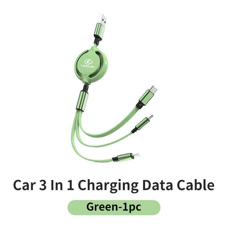 CKU5 Car 3-in-1 Charger Data Cable Type C USB Interface Charging Line Interior For Lexus CT ES GS NX IS250 CT200h IS300h ES300h RX400