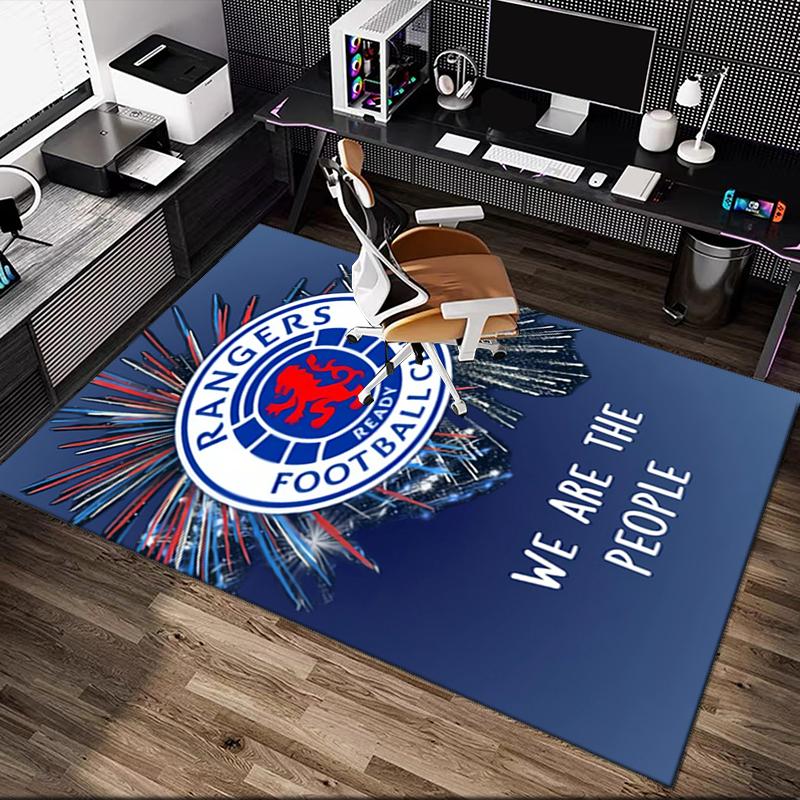 [Rangers FC Printed Carpet] Non-slip Office Rug, Cozy Area Carprt for Living Room Use, Soft Home Sofa Chair Mat
