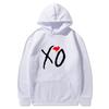 Mens Oversized Hooded Sweatshirt With XO Letter Print Loose Fit Streetwear Casual Top