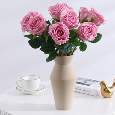 Simulare de flori atrăgătoare buchet de flori vibrante culoare trandafir artificial pentru cămin