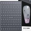 Nail Art Stickers New Chinese Style Butterfly Cat Eye Butterfly Beads Adhesive Nail Stickers