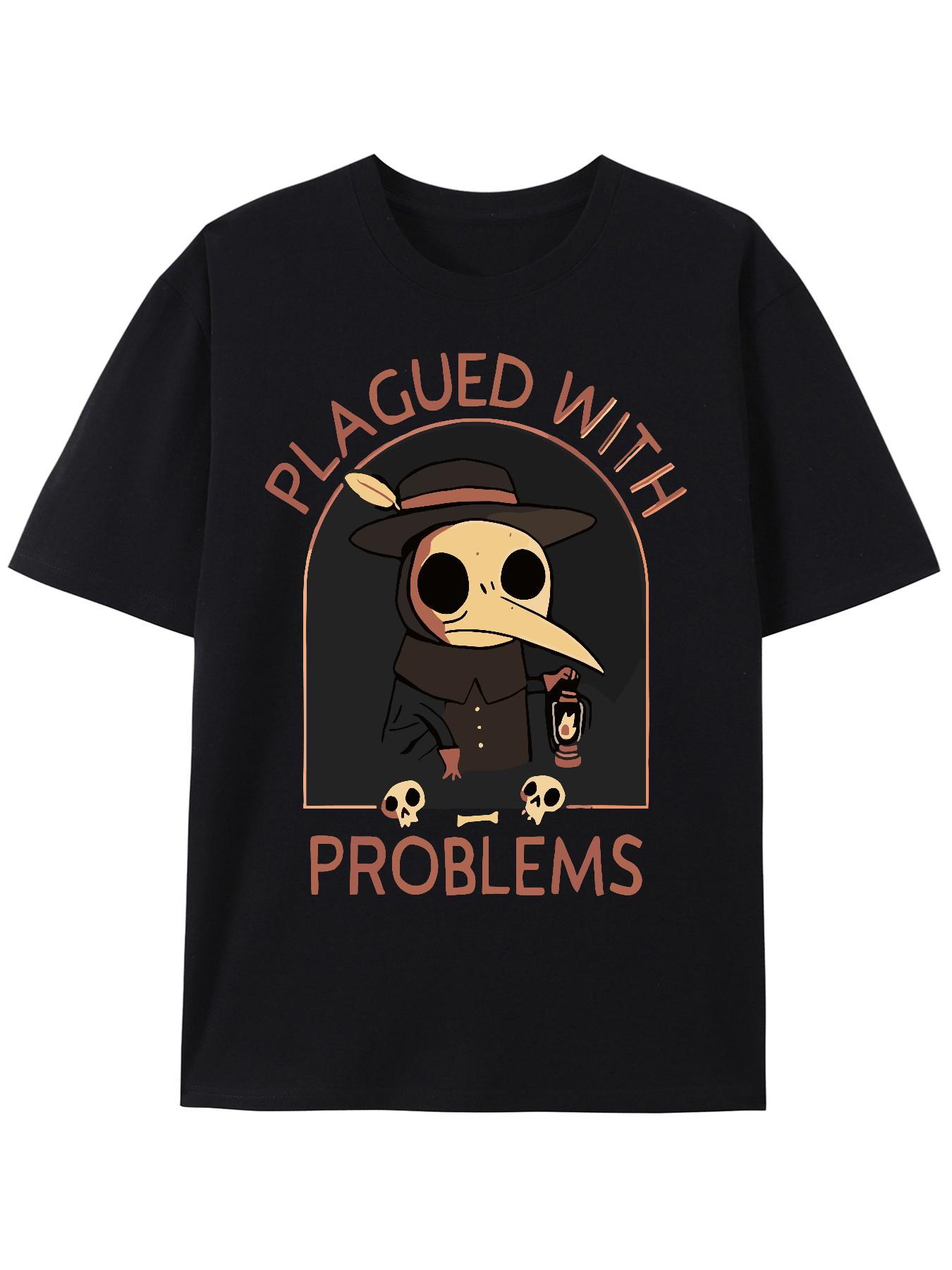 

Crew Neck Cartoon And Letter Print UnisexsWomens Fashionable Summer Short Sleeve Sports Tshirt Comfortable And Versatile 4XL