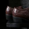 Moda Donna Nuovi Scarpe Singole Muller Primavera e Autunno Vintage Vera Pelle Vacchetta Punta Fori Vuoti Comode Tacco Medio