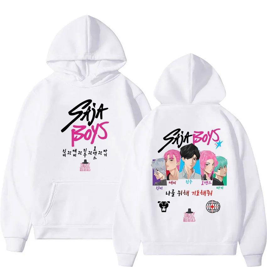 Vintage Graphics Print Saja Boy K-Pop  Hoodie Women Men Casual Hip Hop Streetwear Long Sleeve Fleece Pullover Unisex Sweatshirts