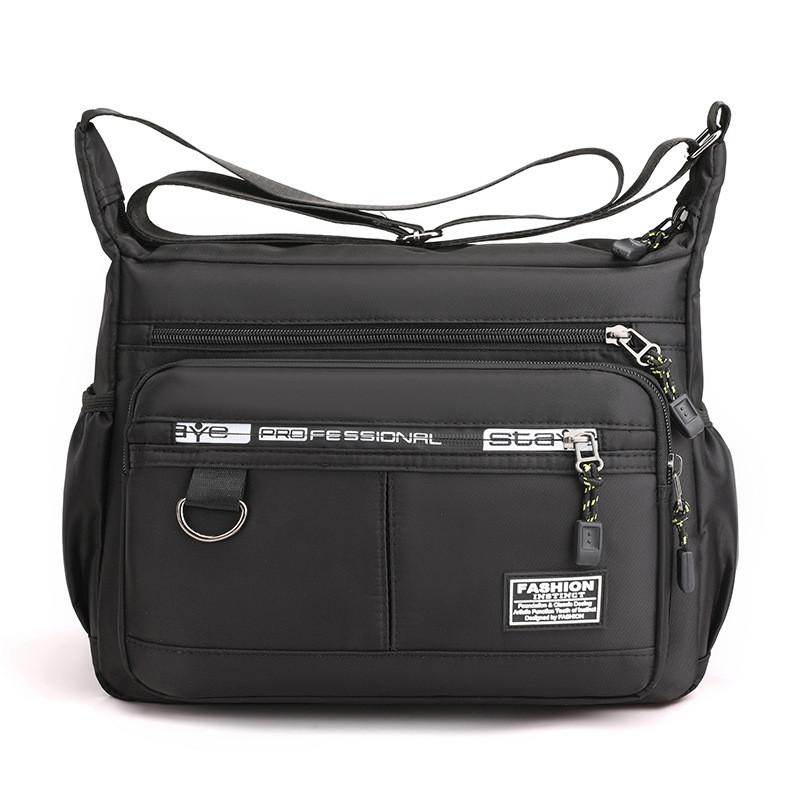 Mens Business Casual Nylon Messenger Bag With Multiple Pockets For Daily Commute