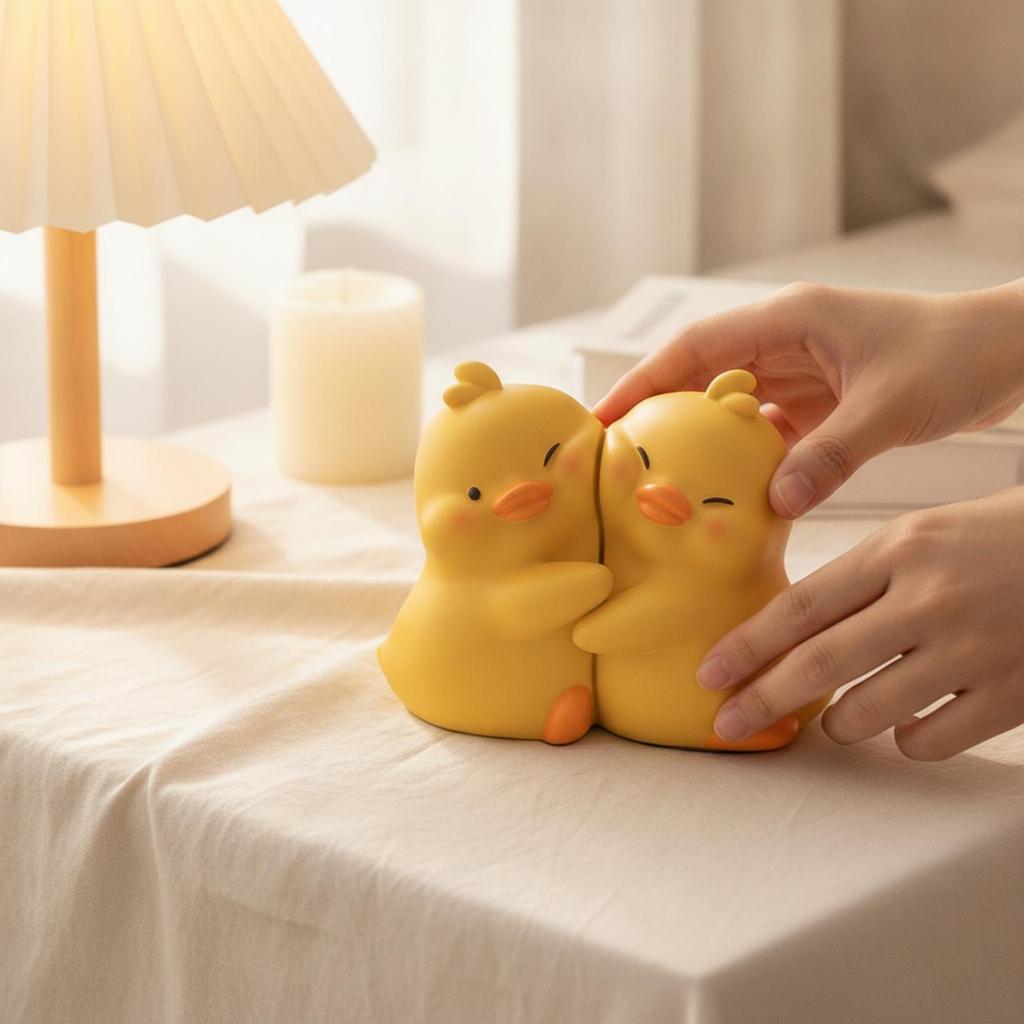 Duck Statue Set Romantic Desktop Ornament Playful for Bedside Table, Couples