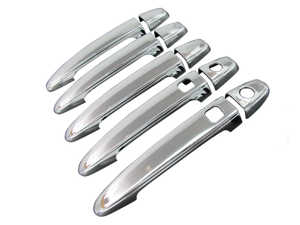 BRIGHTZ Chrome Outer Door Handle Covers for Toyota Harrier Full Smart Key Part Number 1118 (30 Series) [WISH-NOBU-FS-A3B2C2D3] Coverage, Compatible,