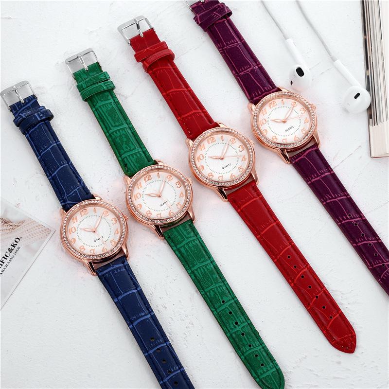 WomenWatches Diamond Luminous Watch Women's Belt Women's Watch Quartz Watch Diamond Jewelry Luminous Diamond