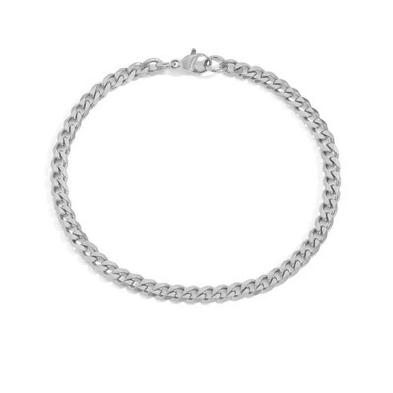 eManco Stainless Steel Cuban Chain Stacking Bracelet, 4MM/6MM/8MM, Fashion Jewelry.