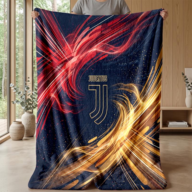 Coperta a tema Juventus FC Morbida coperta in flanella Coperta morbida tipo plaid Coperta accogliente per divano e letto per arredamento domestico
