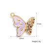 Wholesale 4Pcs/lot Crystal Butterfly Charms Stainless Steel Colorful Enamel Animal Pendant for DIY Necklace Making Supplies