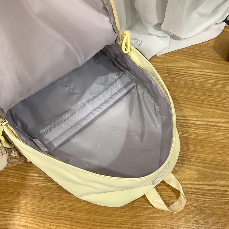 Student Schoolbag Solid Color Campus Backpack Women Large Capacity Backpack