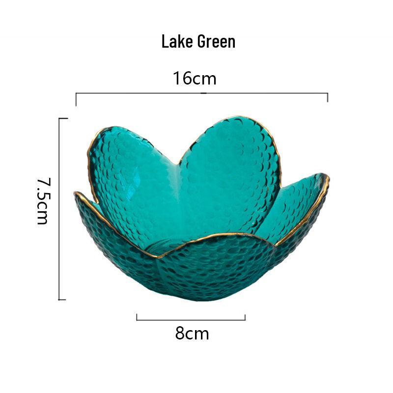 DeRuiEn Glass Petal Fruit & Dessert Bowls