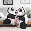 Panda Boba Kawaii Bubble Tea Throw Blanket Cozy Napping Blanket Gift for Mom Dad
