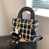 Niche design woolen bag  new bags women's bags autumn and winter messenger bags portable Princess Diana bags