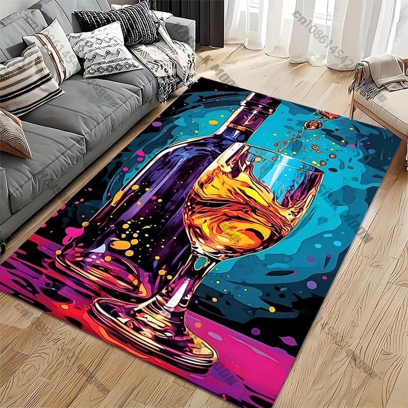 Drink celebration vibrancy artistic mood carpet Yoga living room room decor children's crawling mat doormat area rug