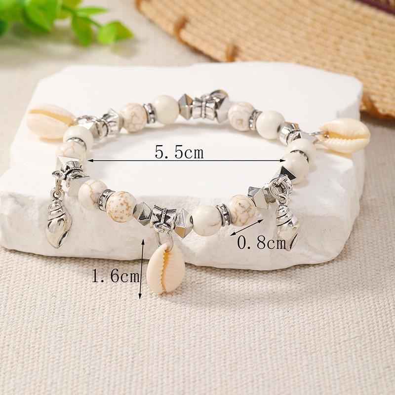 Turquoise Bohemian Ocean-Style Beaded Shell Bracelet