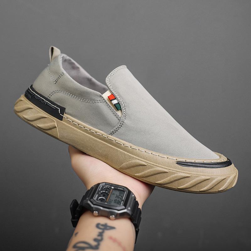 Ice Silk Men's Shoes Loafers Summer Breathable Thin Old Beijing Cloth Shoes Sports and Leisure Versatile Trend Canvas Board Shoes