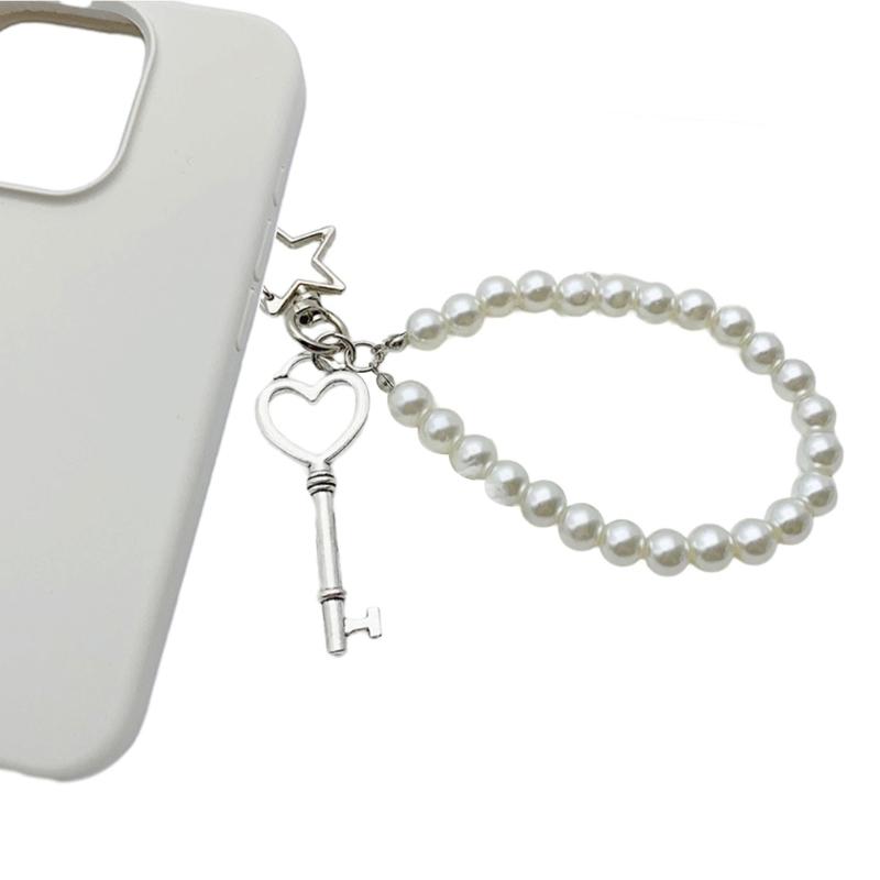 Delicate Hangings Pendant Decoration Fashionable Keychain Pendant Pearls Rings Phone Accessory Chic Purse Hangings