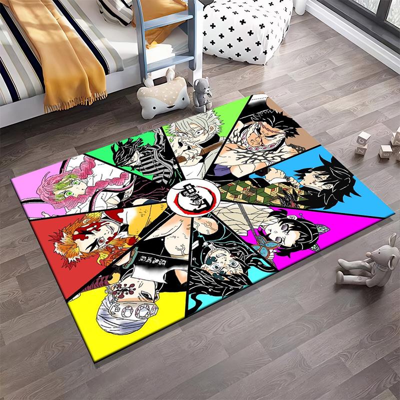 "Anime Character Carpet with Colorful Patterns for Home Decor" Suitable for Use As an Anti-slip for Living Room Bedroom Sofas