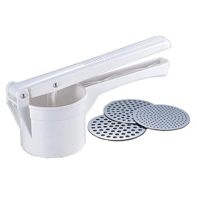 Juicer/Masher, White, 95 X 253 X 133mm, ABS Resin, Manual, Coarse, Medium, and Mesh 587