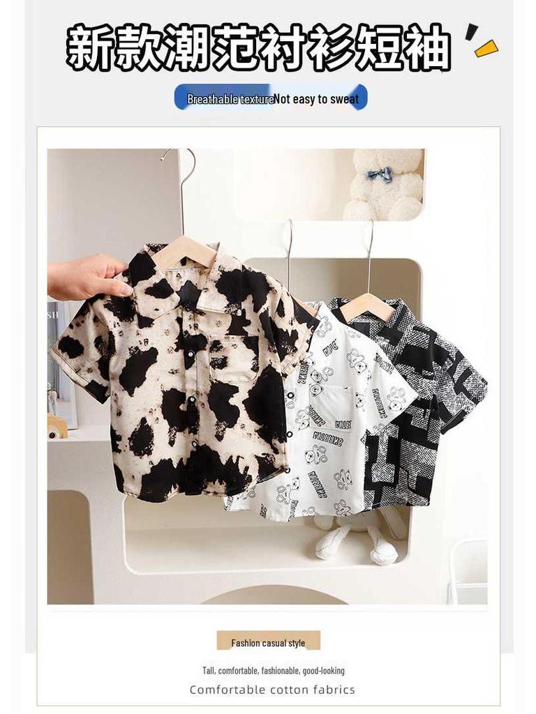Children's Short Sleeve Summer Shirt – Hong Kong Style Casual Boys' Top