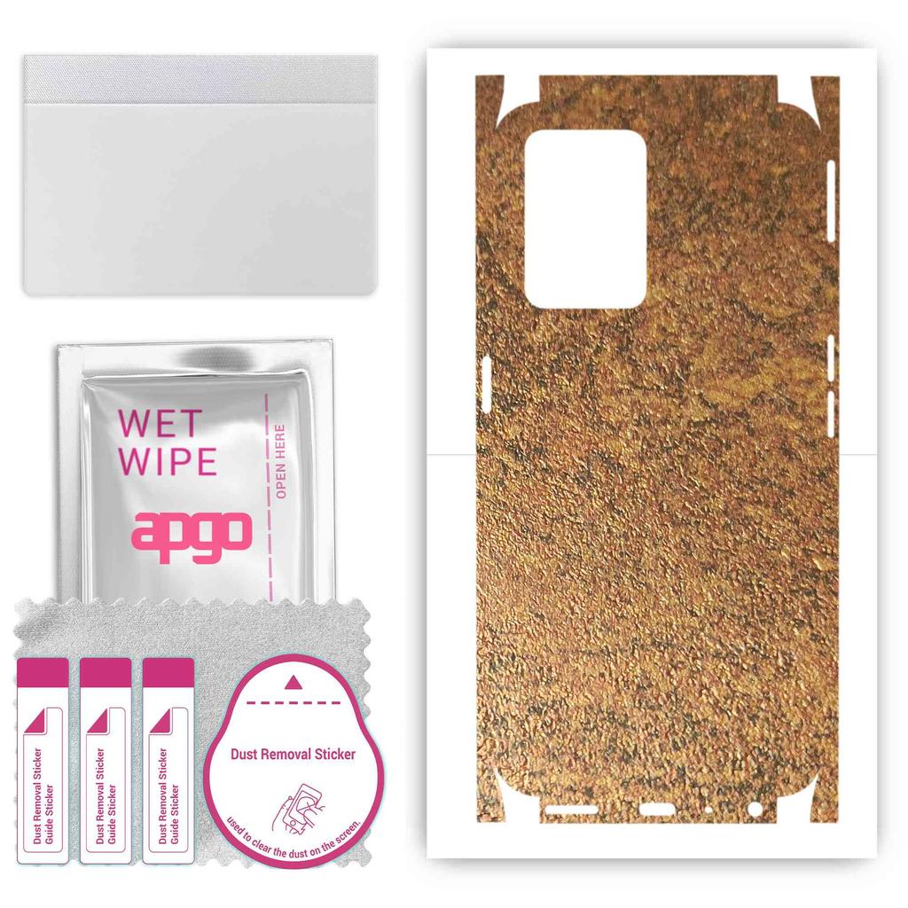 apgo Protective Skin Sticker for the Back+sides Compatible with OnePlus Nord CE 2 Lite, Full Wrap Film, Foil, Vinyl - Pattern Rusty Copper