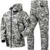 Winter Outdoor Men's Training Suit Tactical Camouflage Assault Plush Waterproof Adventure Skiing Jacket Travel Clothing Workwear