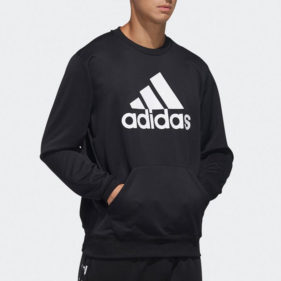 adidas Sweatshirts Men's Black Crew Neck Moderate Regular FM5341-