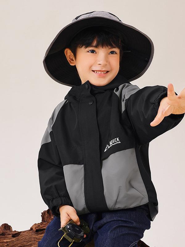 B.DUCK Pojkars Vindjacka med Huva - 2025 Höstupplaga, Slitstark, Trendig Utomhusjacka för Äldre Barn