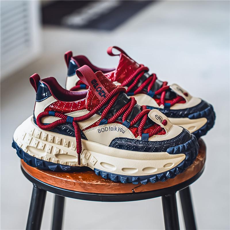 Men's new Korean version breathable and versatile platform dad shoes fashion heightening sports shoes tire sole high-end trendy shoes